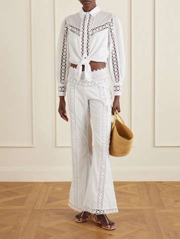 Charo Ruiz Vianora cotton-blend wide-leg pants