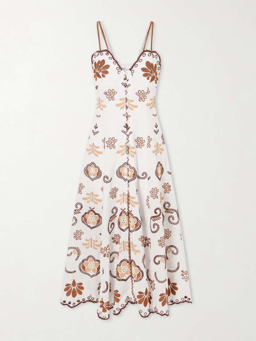Charo Ruiz Lorina Broderie Anglaise Cotton-blend Midi Dress