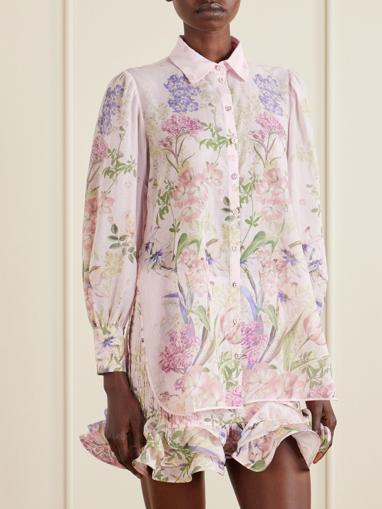 Aster Floral-Print Cotton-Blend Shirt