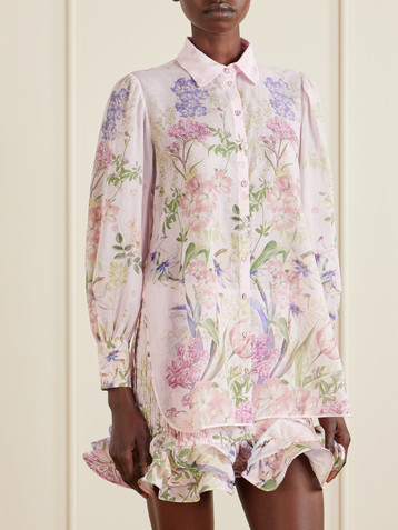 Charo Ruiz Aster floral-print cotton-blend shirt