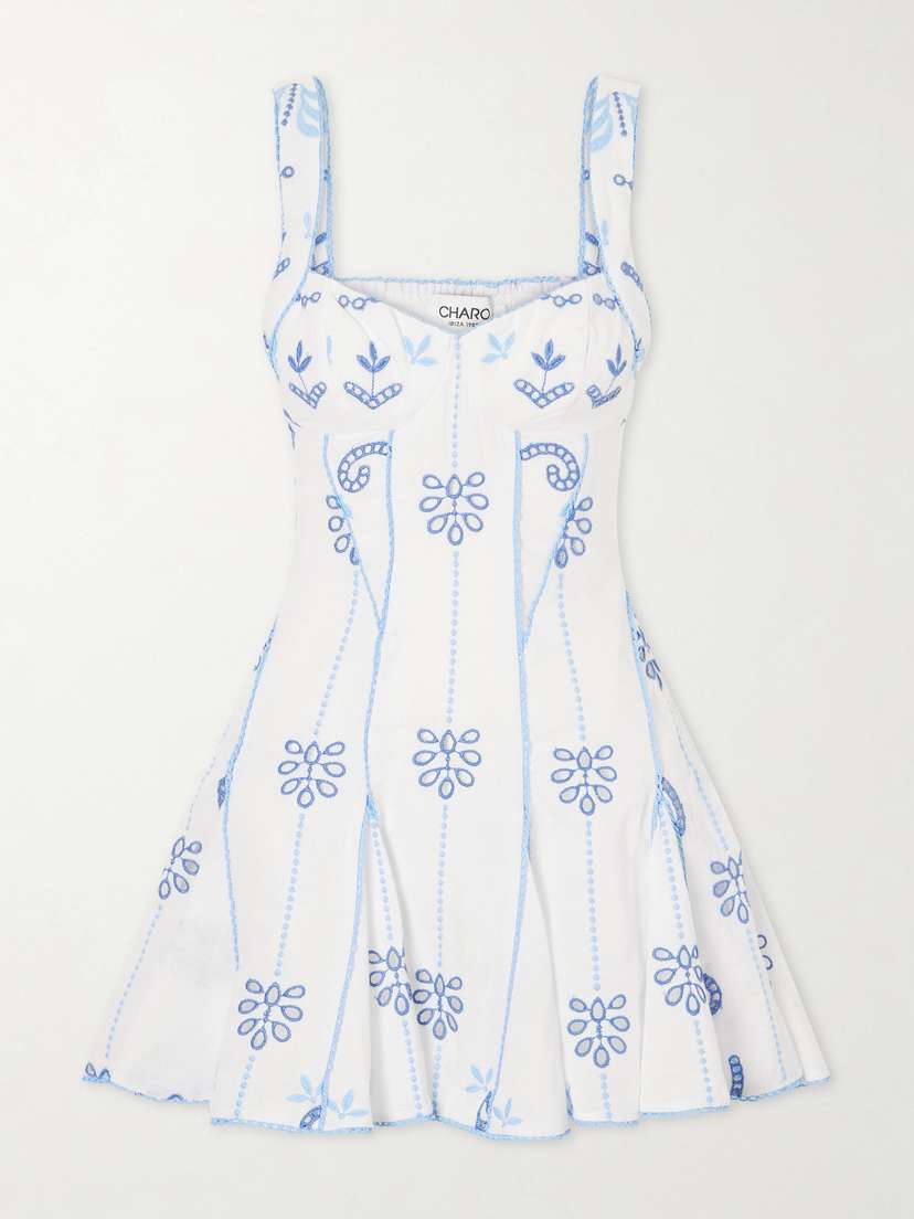 Charo Ruiz Arissa Broderie Anglaise Cotton-blend Mini Dress
