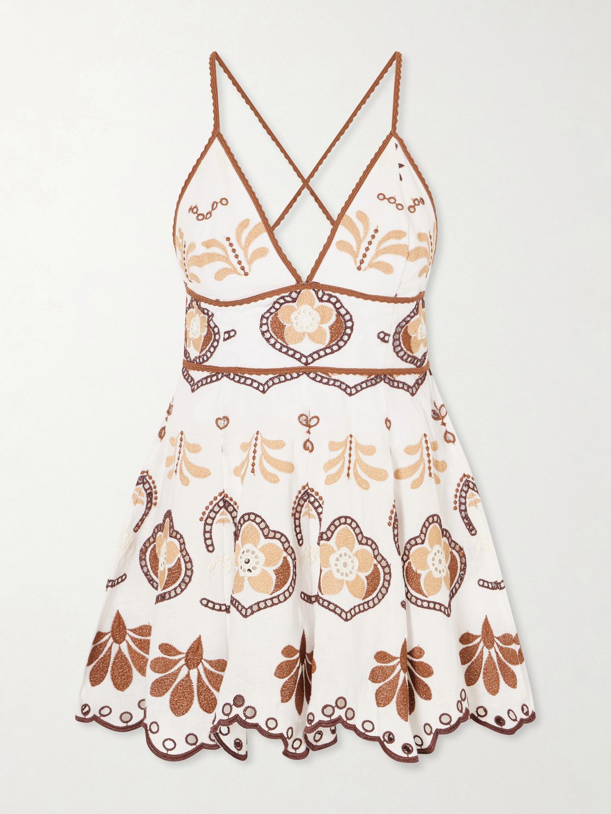 Jela broderie anglaise cotton-blend mini dress