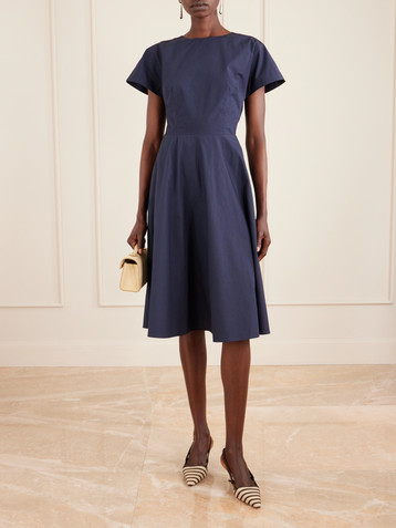 Rosie Assoulin Buttercup pleated cotton-taffeta midi dress
