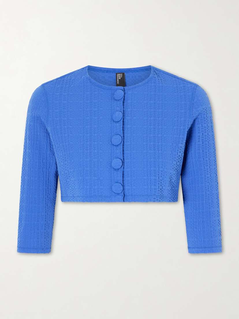 Lisa Marie Fernandez Cropped Seersucker Cardigan | Thumbnail 5 Lisa Marie Fernandez Cropped Seersucker Cardigan | Thumbnail 5