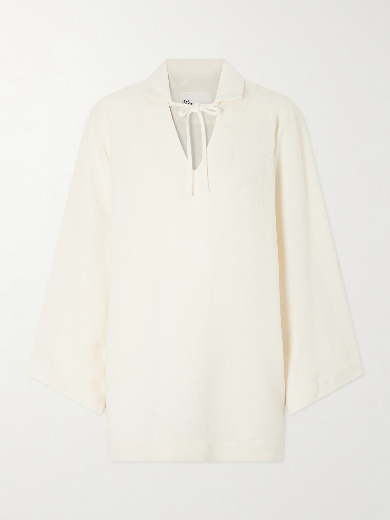 Lisa Marie Fernandez Tie-detailed Woven Tunic In White