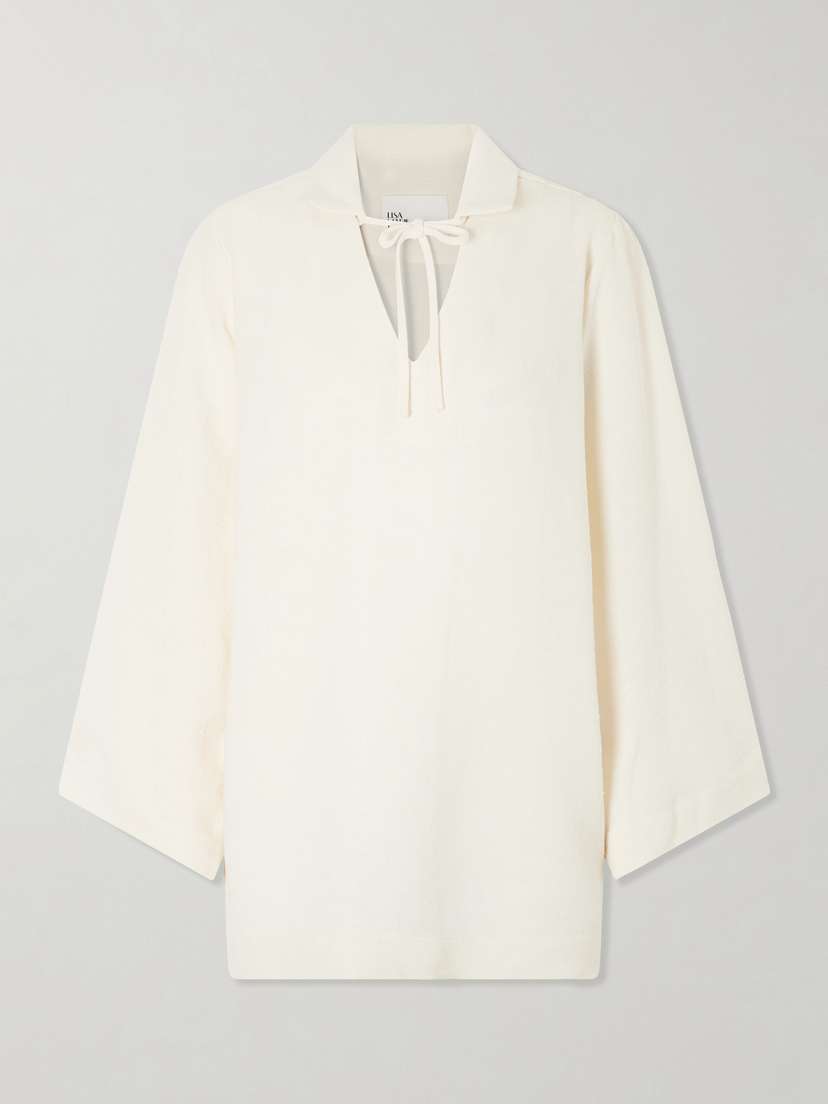 Lisa Marie Fernandez Tie-detailed Woven Tunic