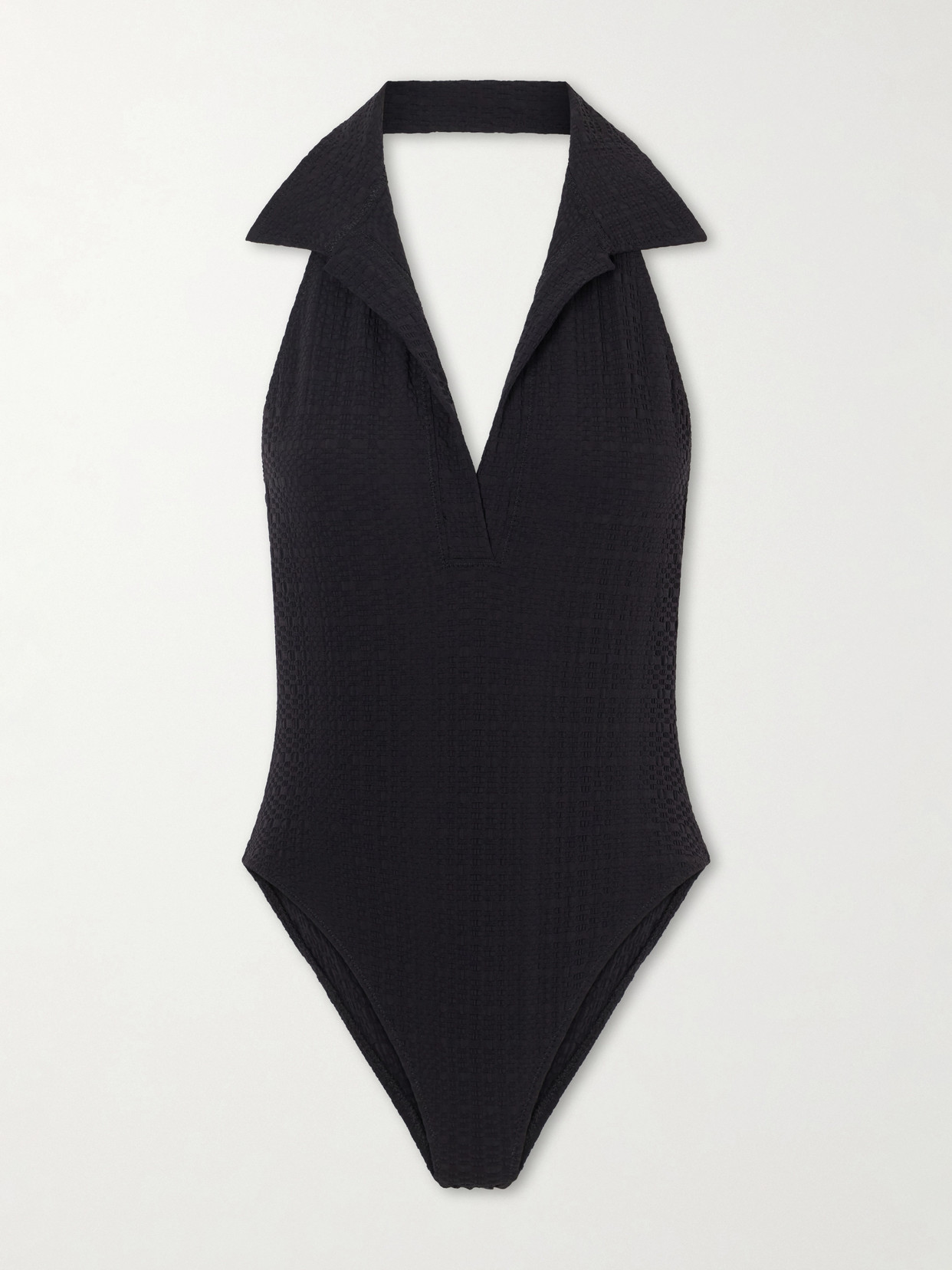 Lisa Marie Fernandez - Polo Seersucker Swimsuit - Black