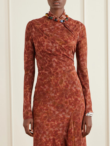 Cortana Meena printed silk-crepon jacket