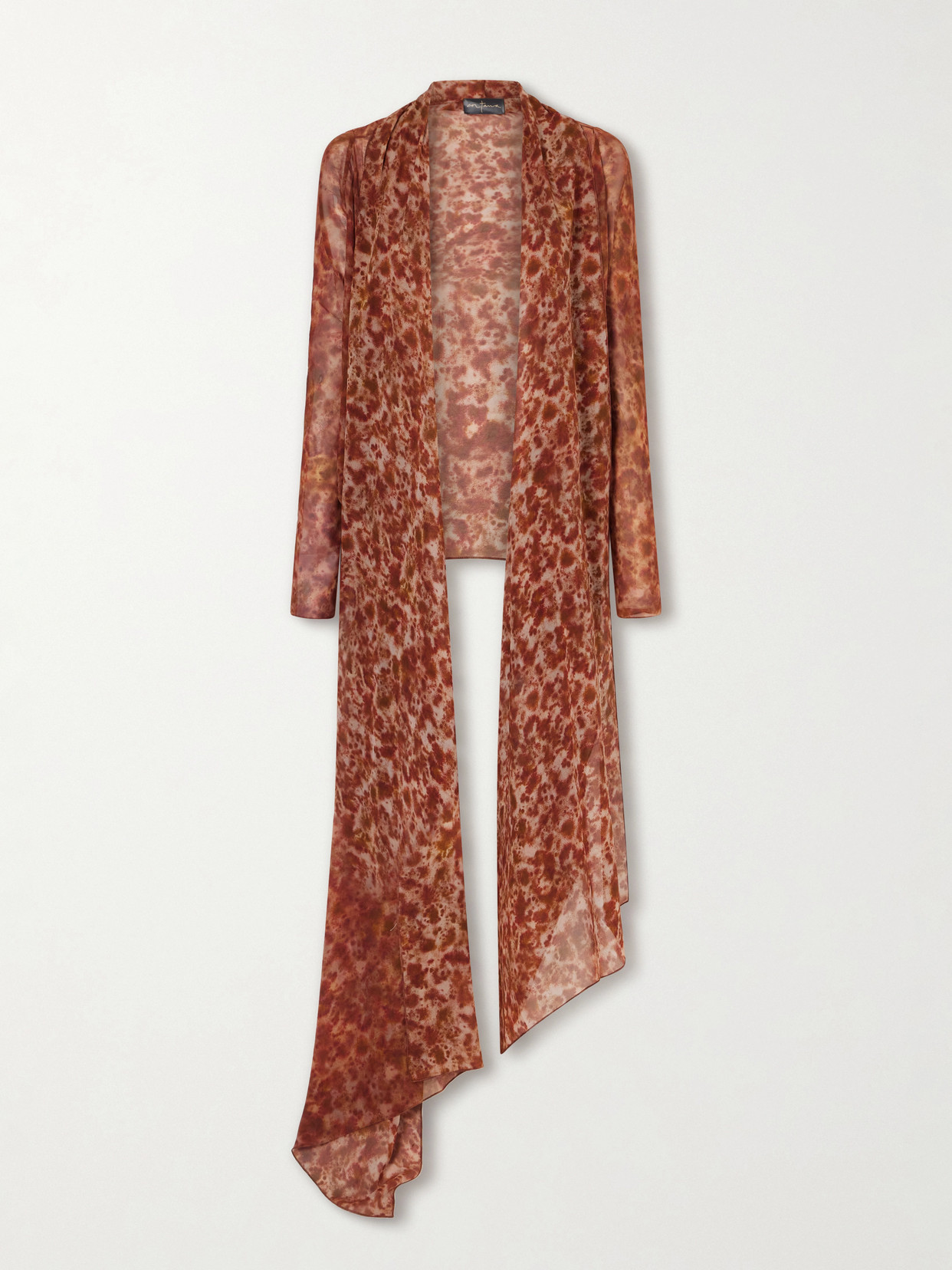 Cortana Meena Printed Silk-crepon Jacket In Orange