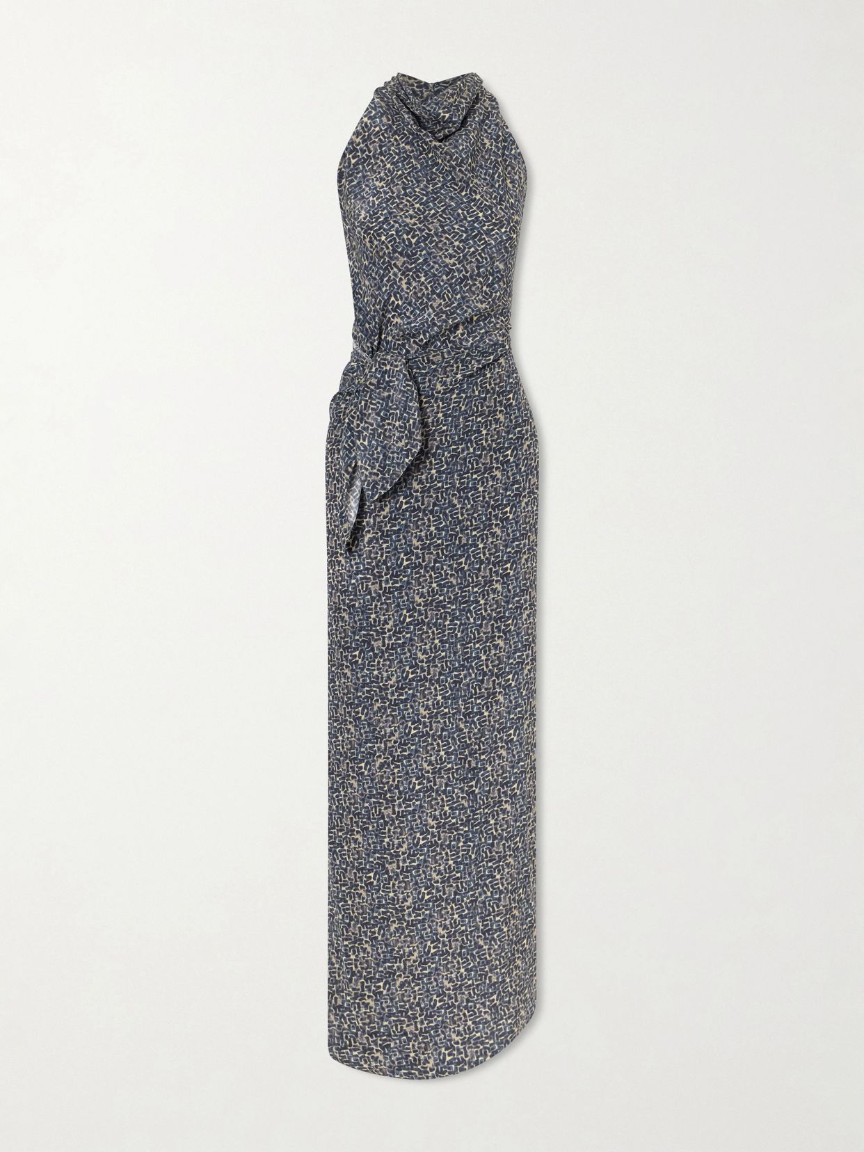 CORTANA Corallo printed silk-satin midi dress