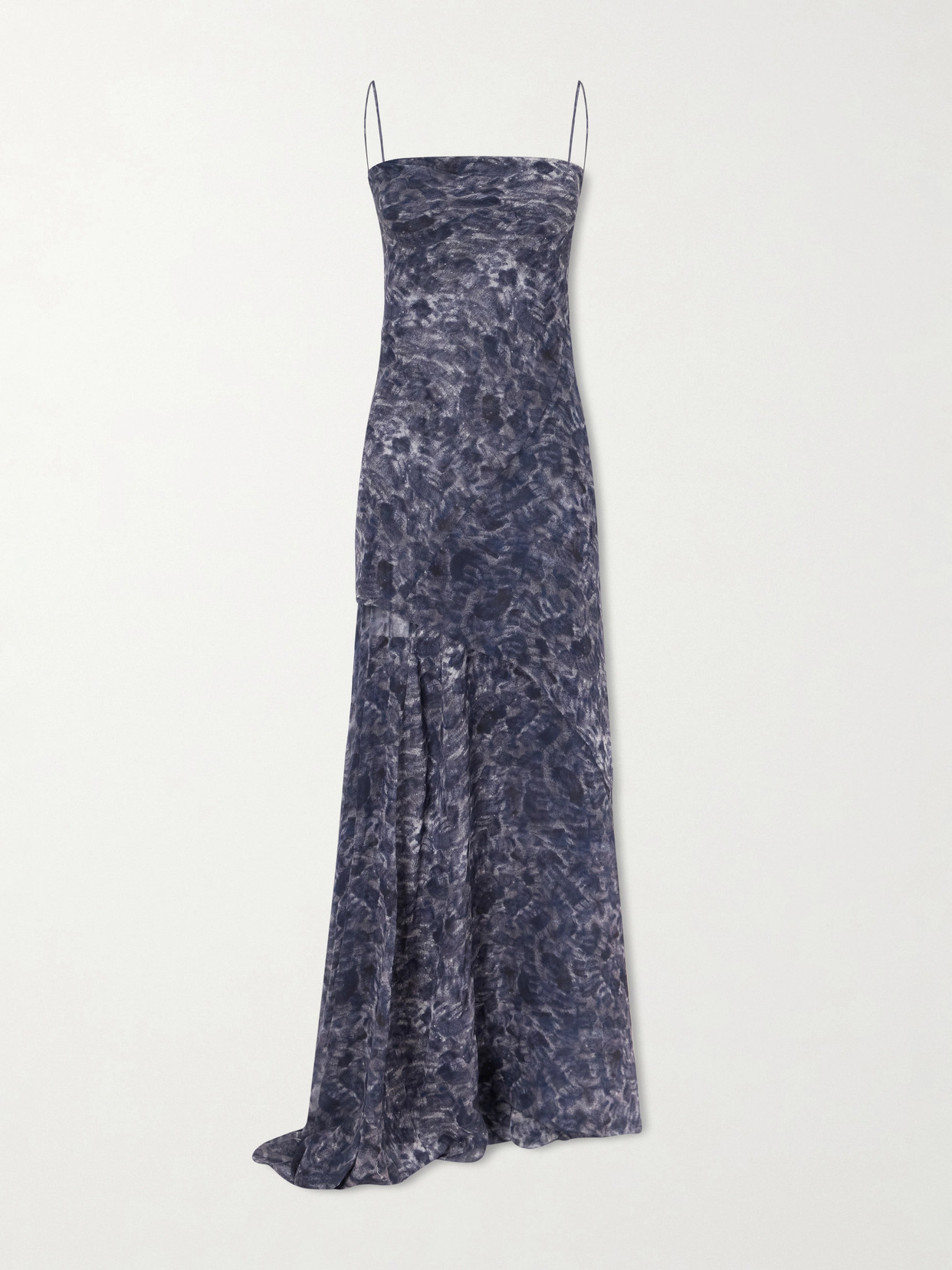 Cortana Meena Silk-satin Maxi Dress In Blue