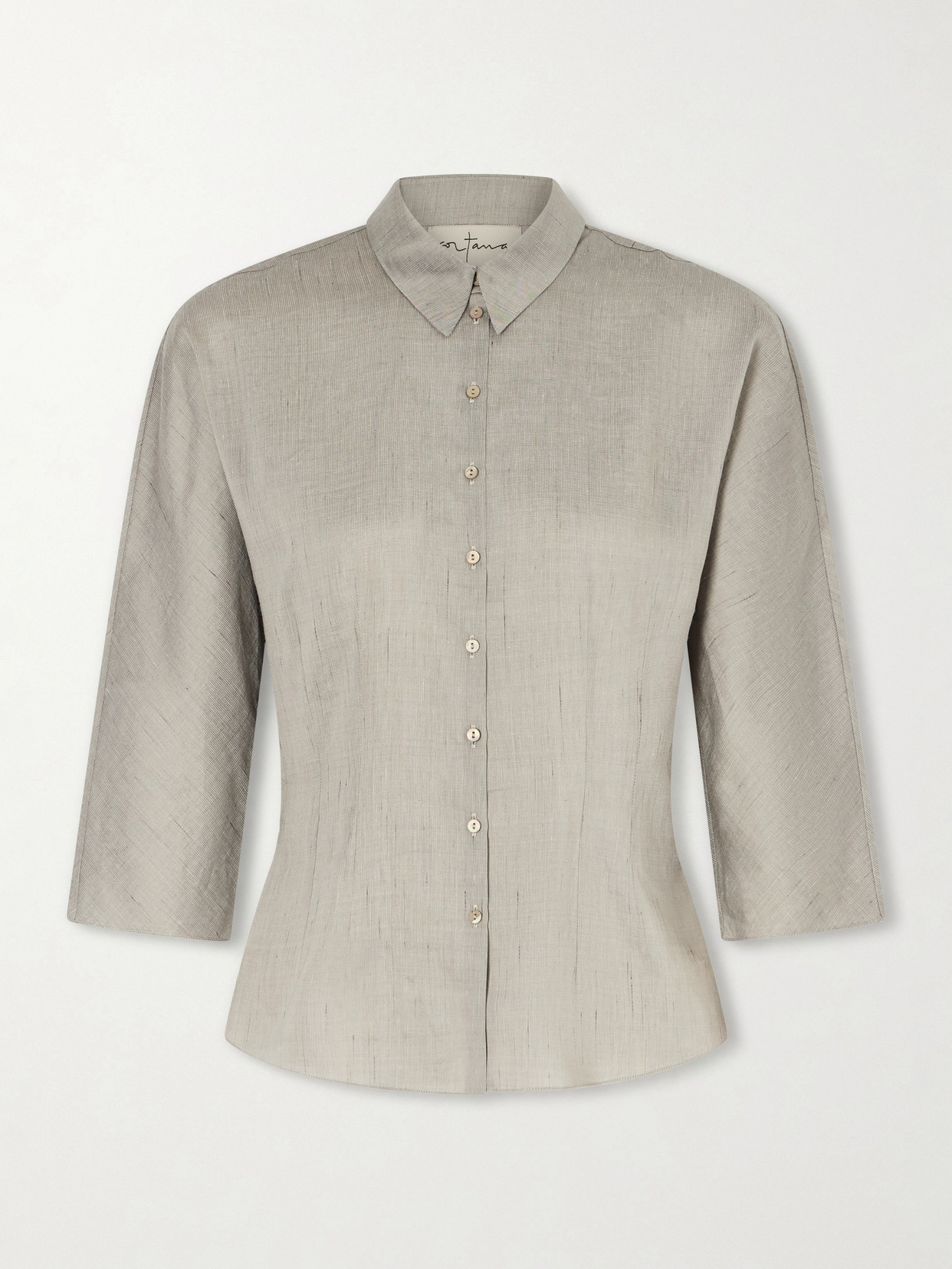Cortana Theresa Dupioni Shirt In Gray