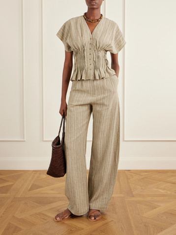 Cortana Camila gathered linen top