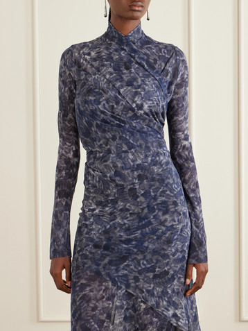 Cortana Meena printed silk-chiffon blouse