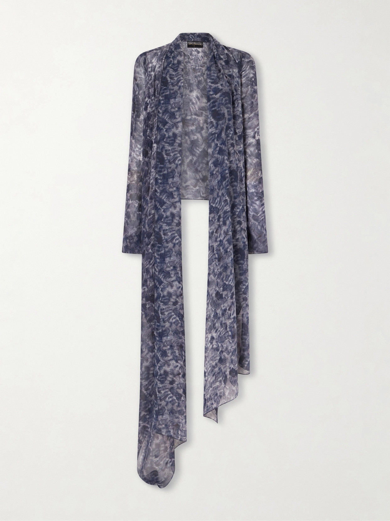 Cortana Meena Printed Silk-chiffon Blouse In Blue