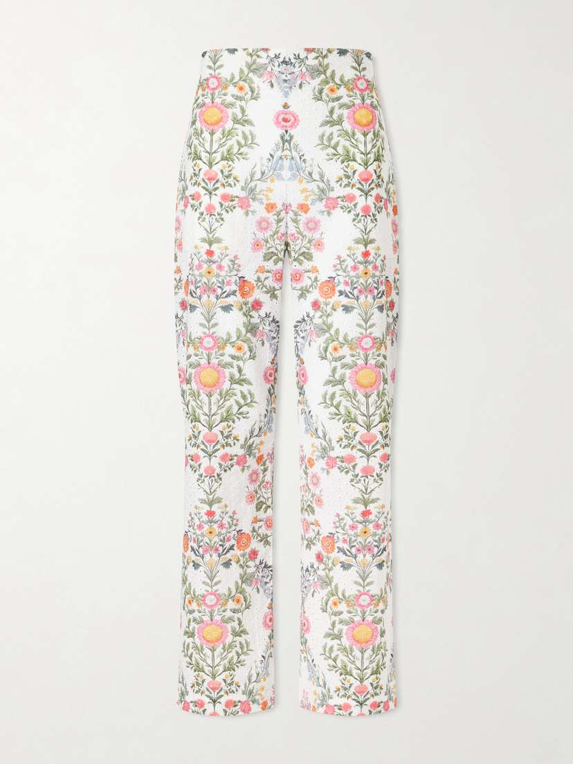 Borgo de Nor Joshua Broderie Anglaise Cropped Cotton Straight-leg Pants