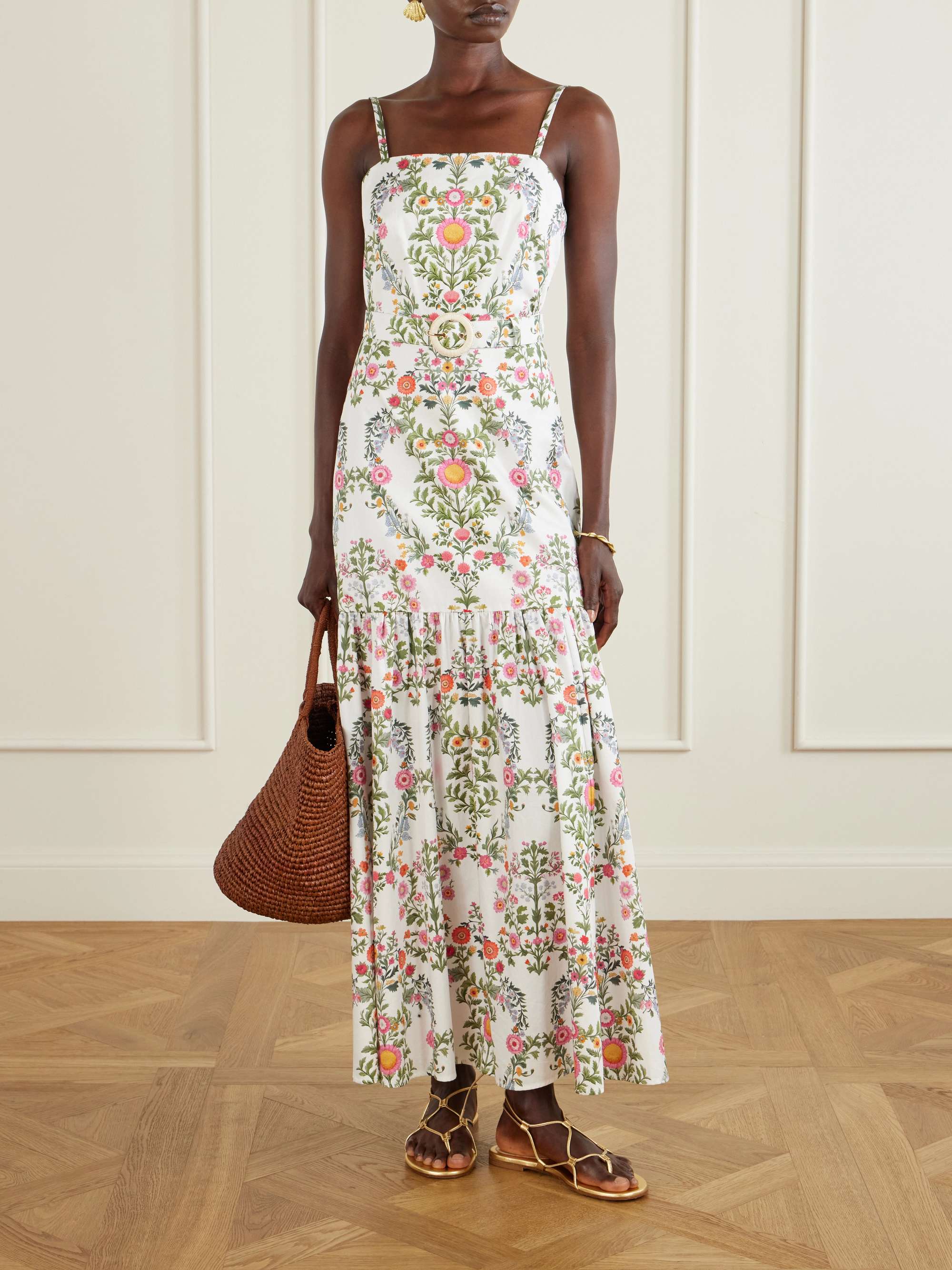 BORGO DE NOR Cordiela tiered broderie anglaise cotton maxi dress