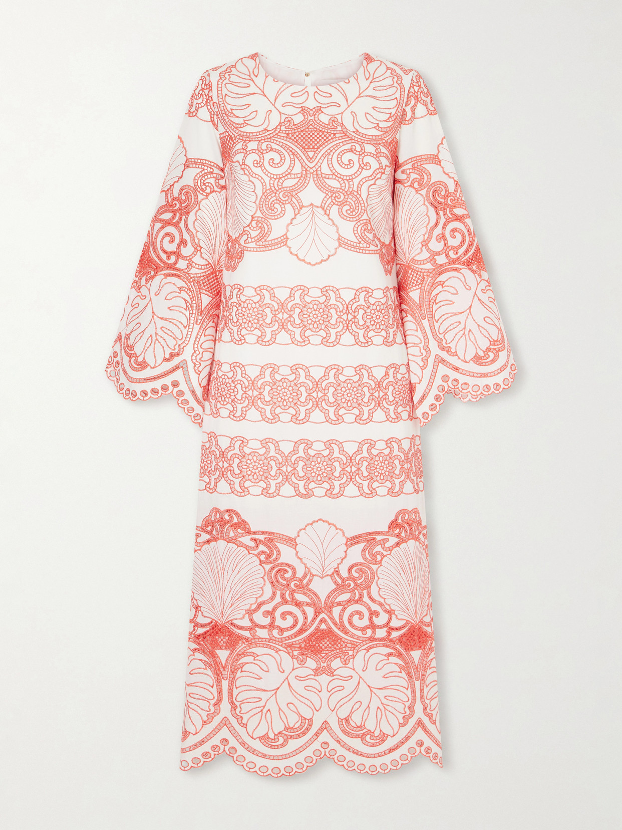 Borgo De Nor Seraphina Broderie Anglaise Cotton-blend Poplin Midi Dress In Multi