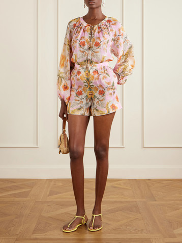 Borgo de Nor Bizzy Raimi floral-print ramie shorts