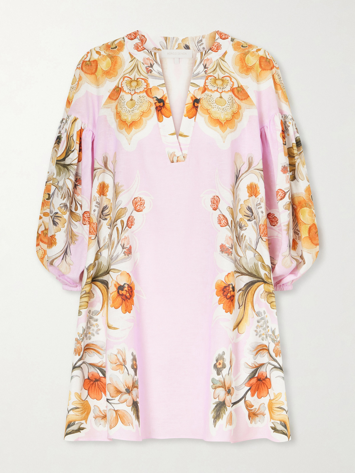 Borgo De Nor Harlow Cotton-blend Lace Mini Dress In Pink