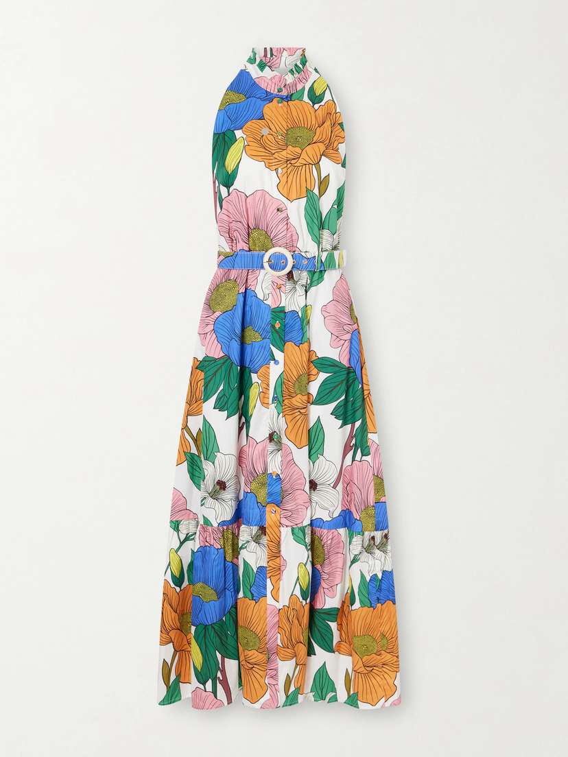 Borgo de Nor Biba Tiered Printed Cotton-poplin Maxi Dress