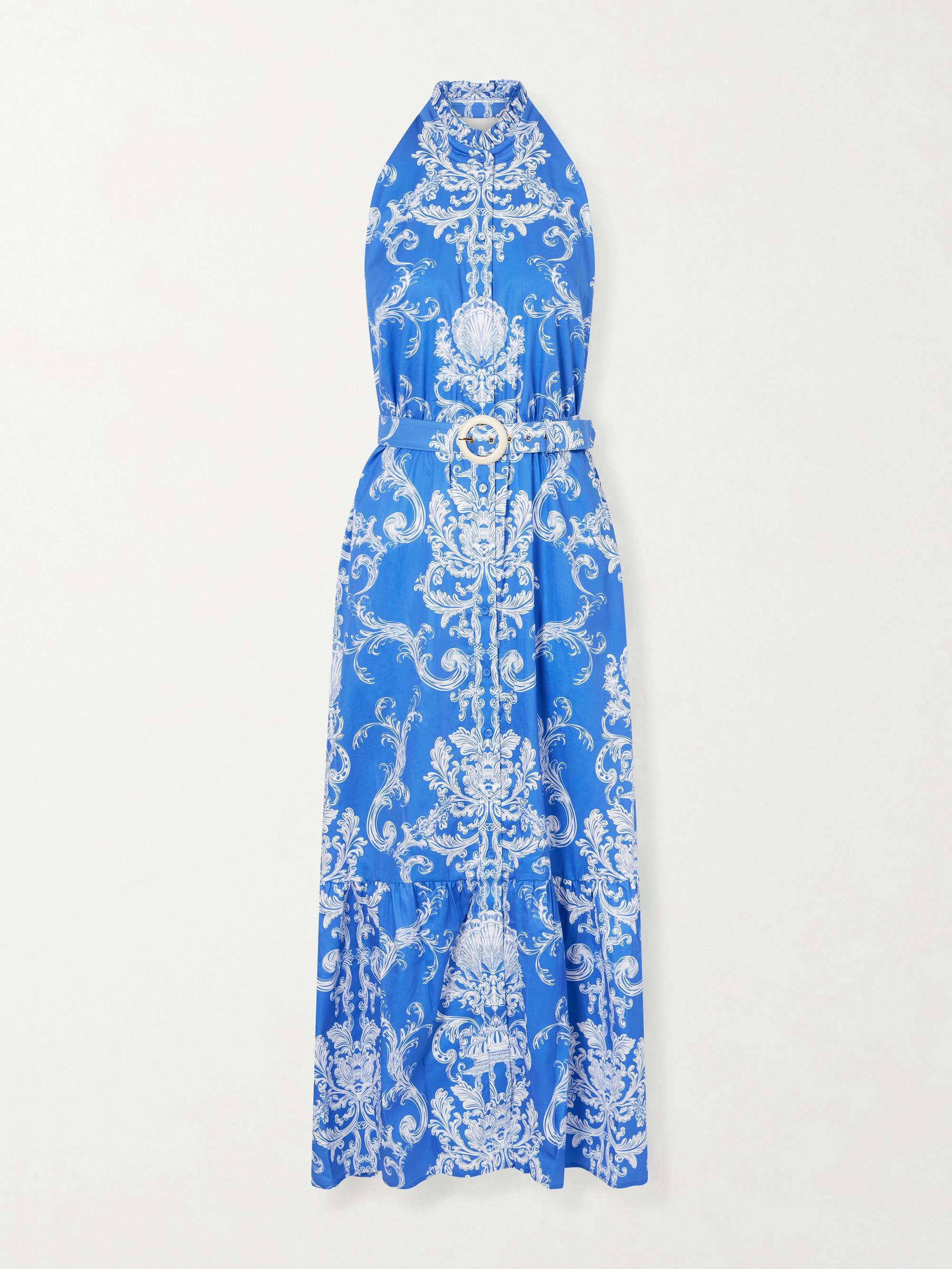 BORGO DE NOR Biba tiered printed cotton-poplin maxi dress