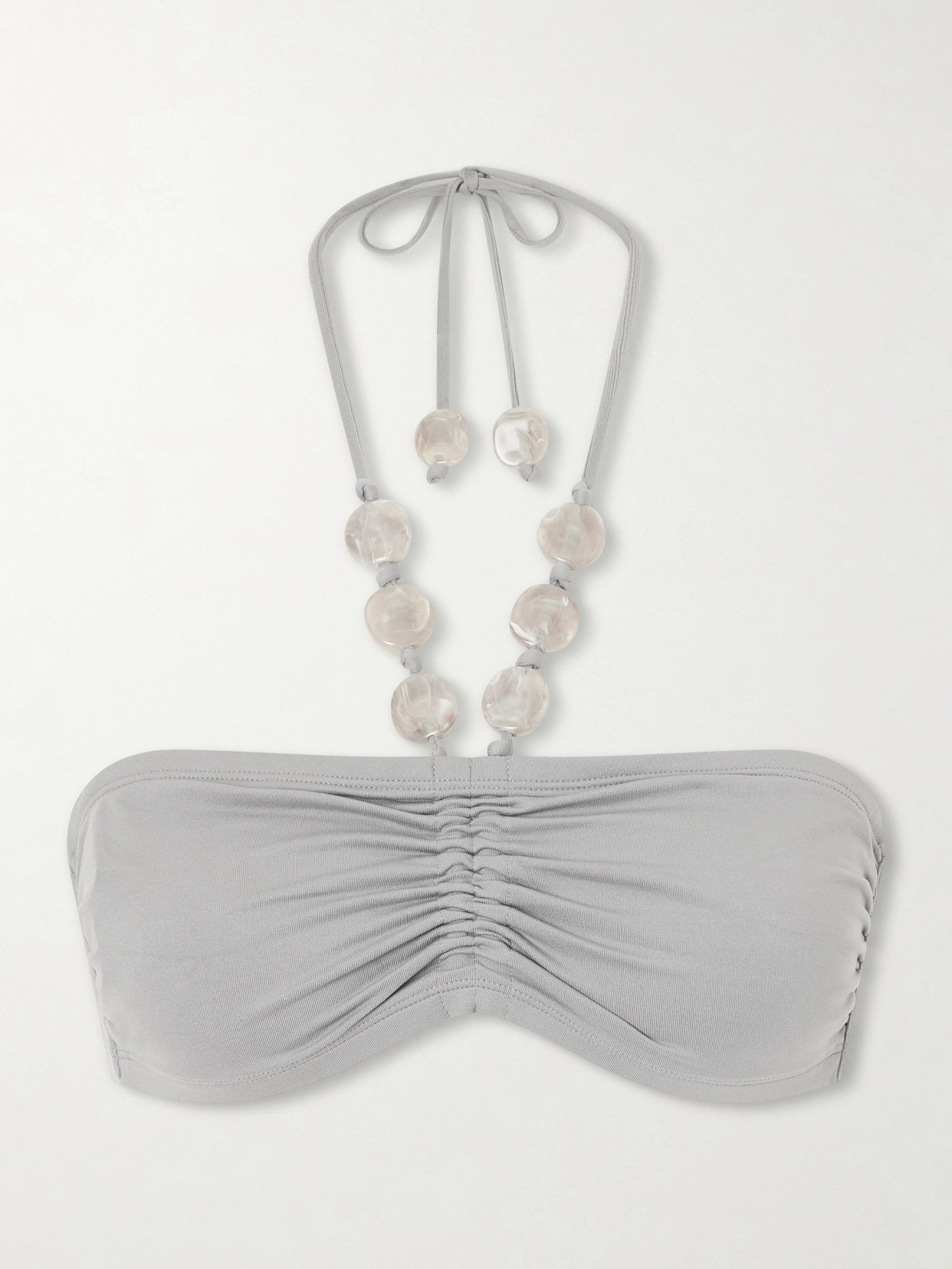 Eres Lana Bead-embellished Bikini Top In Gray