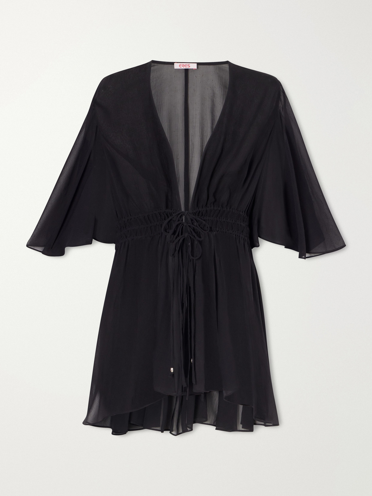 Eres Midnight Operette Shirred Muslin Blouse In Black