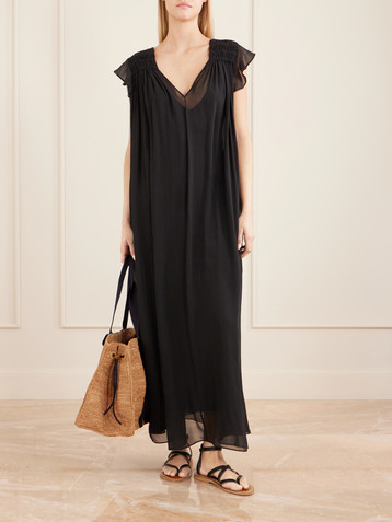 Eres Midnight Concert shirred muslin maxi dress