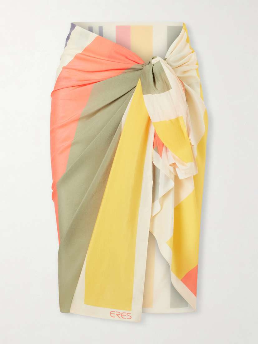 Eres Croquant Striped Cotton And Silk-blend Sarong | Thumbnail 5 Eres Croquant Striped Cotton And Silk-blend Sarong | Thumbnail 5