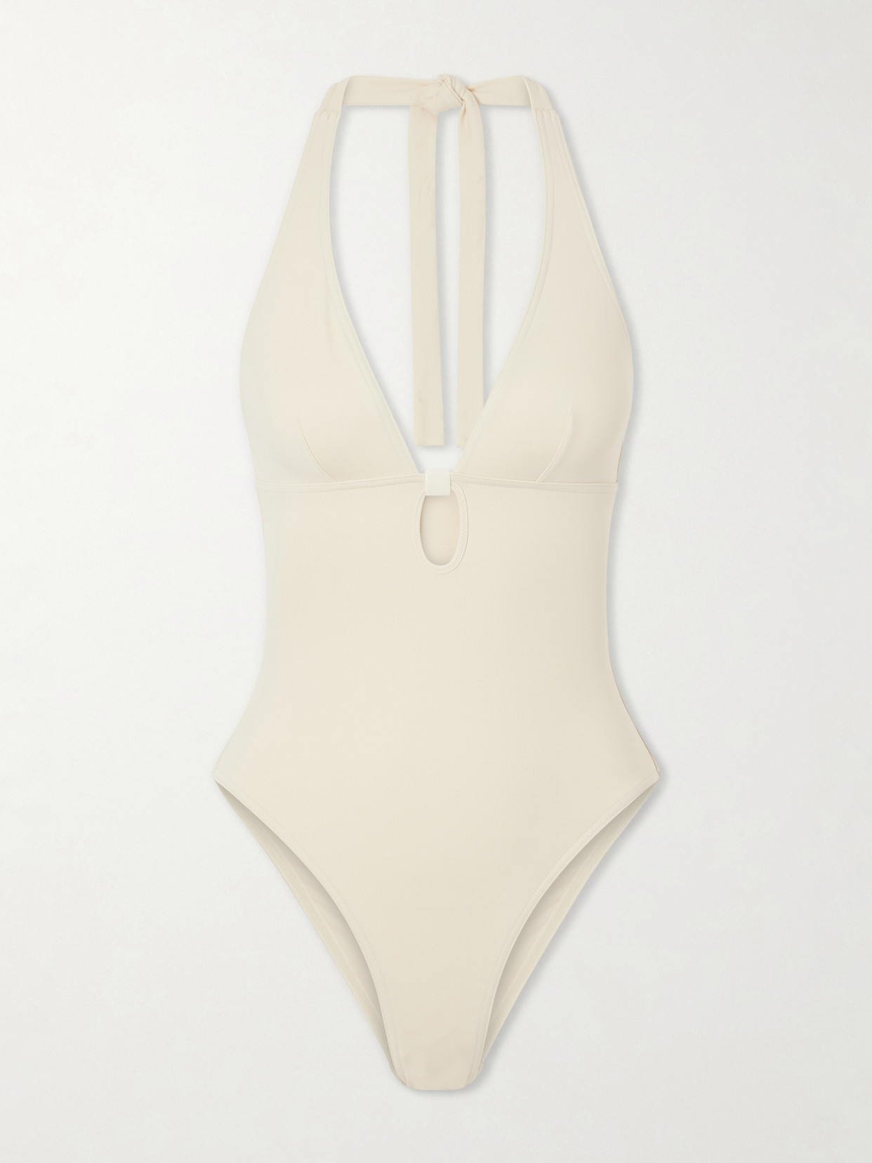 Eres Harmony Embellished Cut-out Stretch-jersey Swimsuit In Neutral