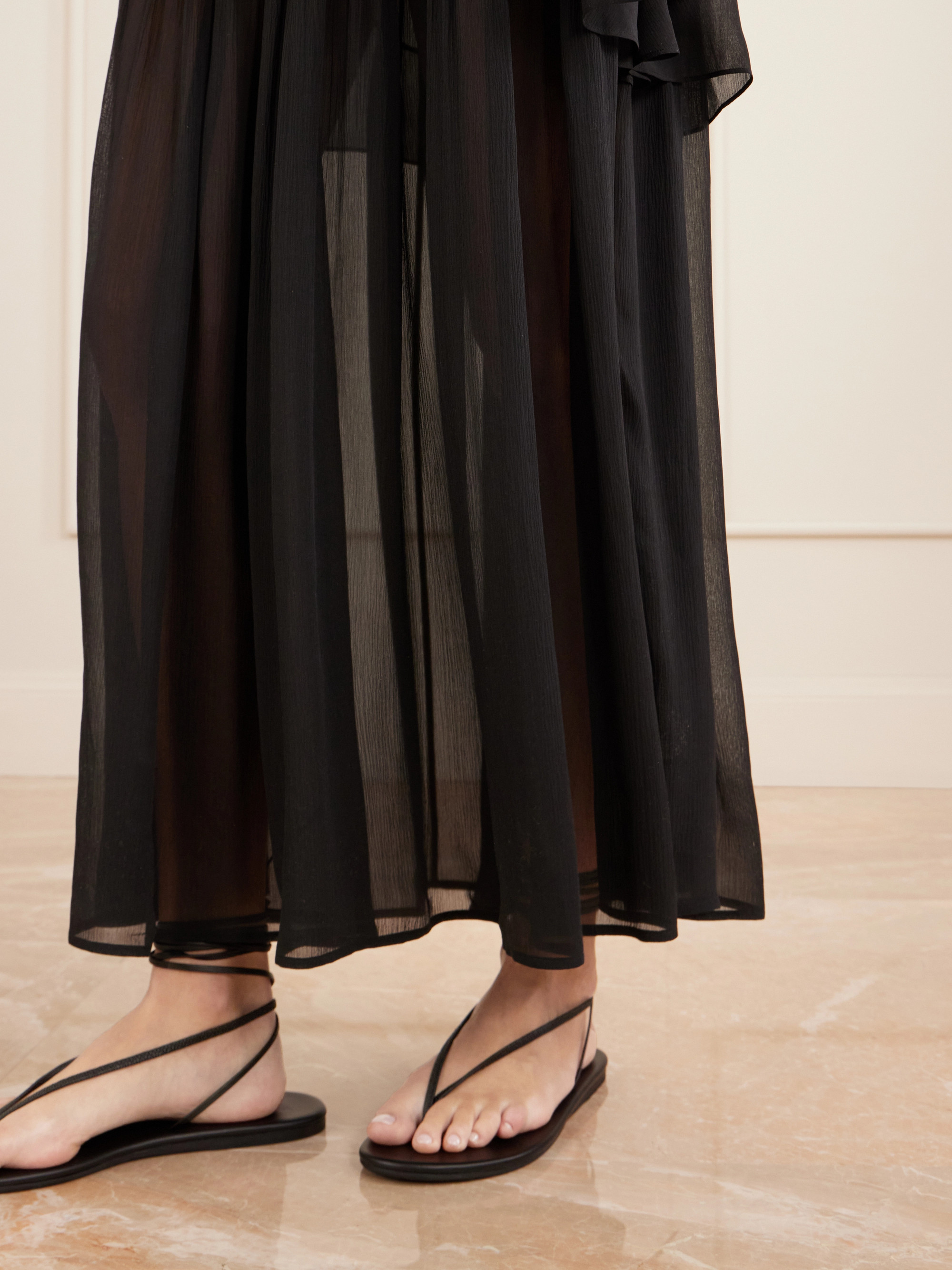 Eres Midnight shirred muslin maxi skirt
