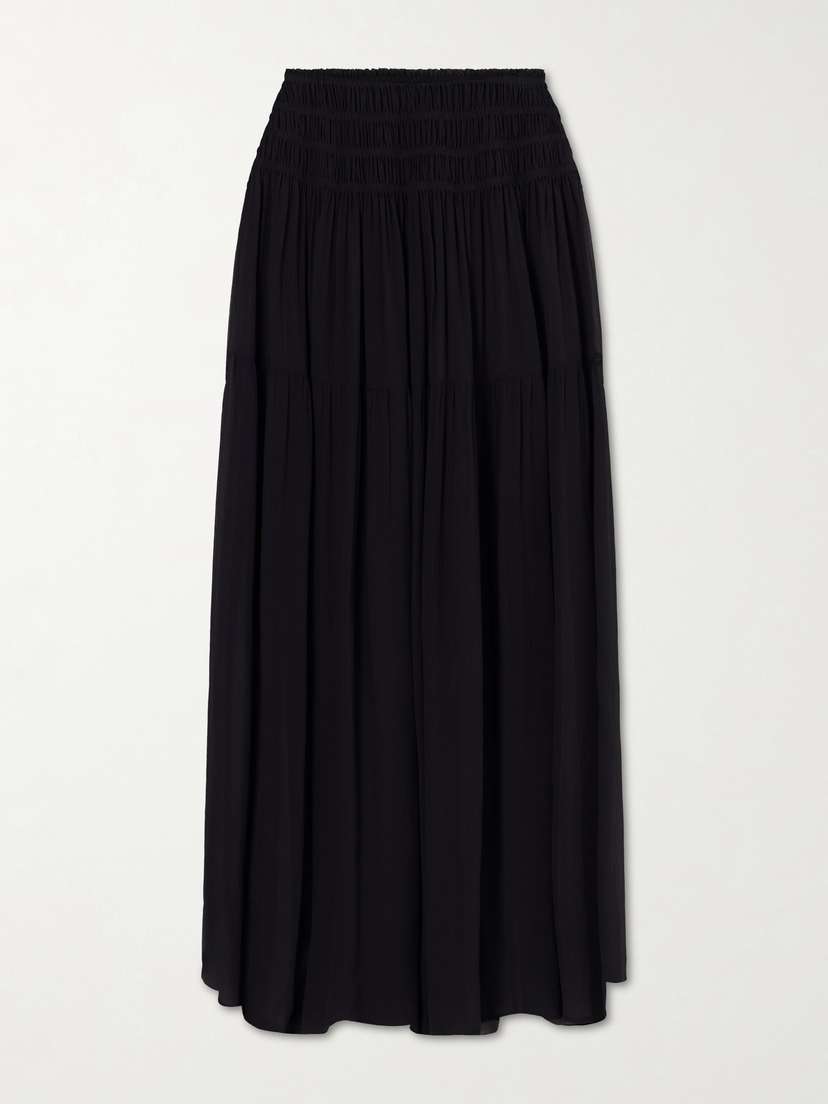 Eres Midnight Shirred Muslin Maxi Skirt