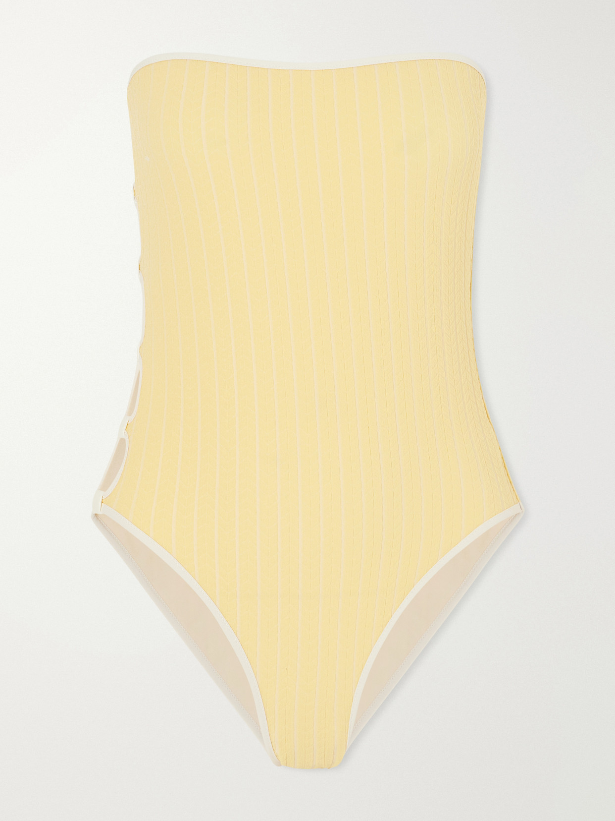 Eres Golden Cut-out Jacquard Swimsuit In Yellow