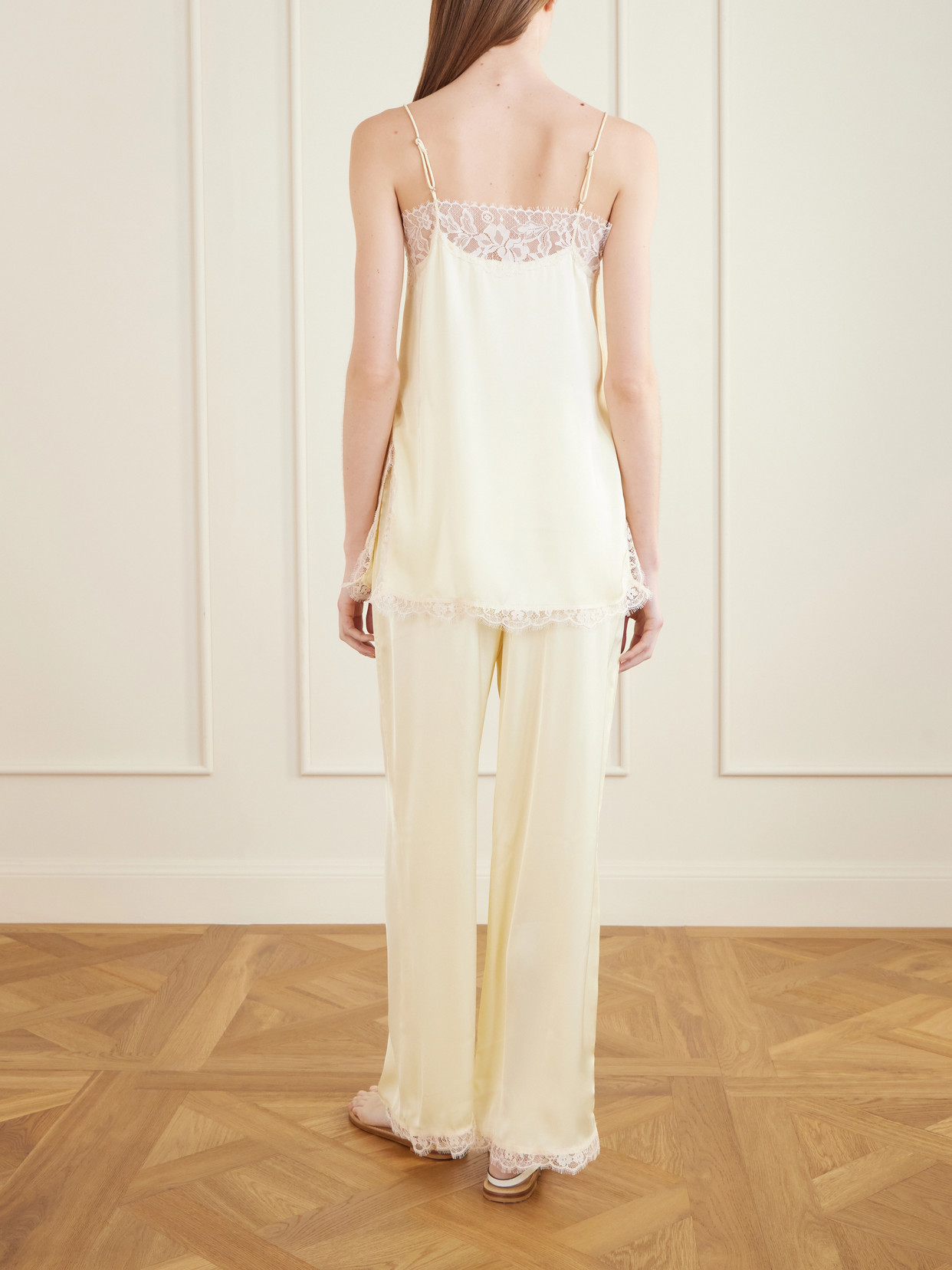 Adnina Lace-Trimmed Recycled-Satin Top
