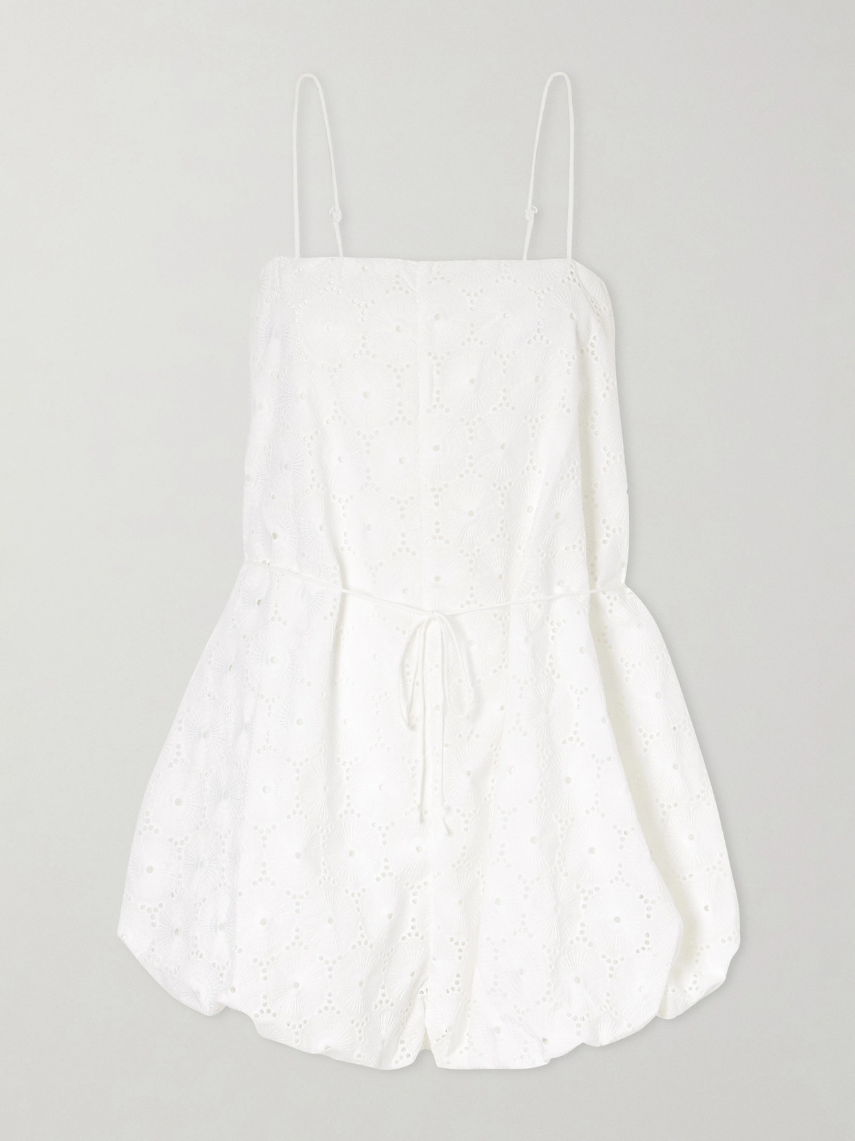 Faithfull Rosella Belted Broderie Anglaise Playsuit In White