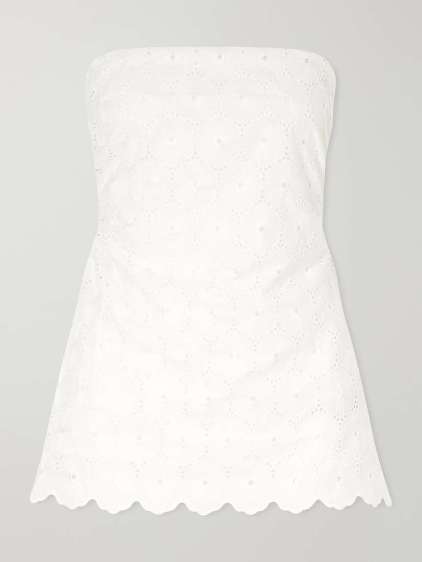Faithfull Pamina Strapless Scalloped Broderie Anglaise Top