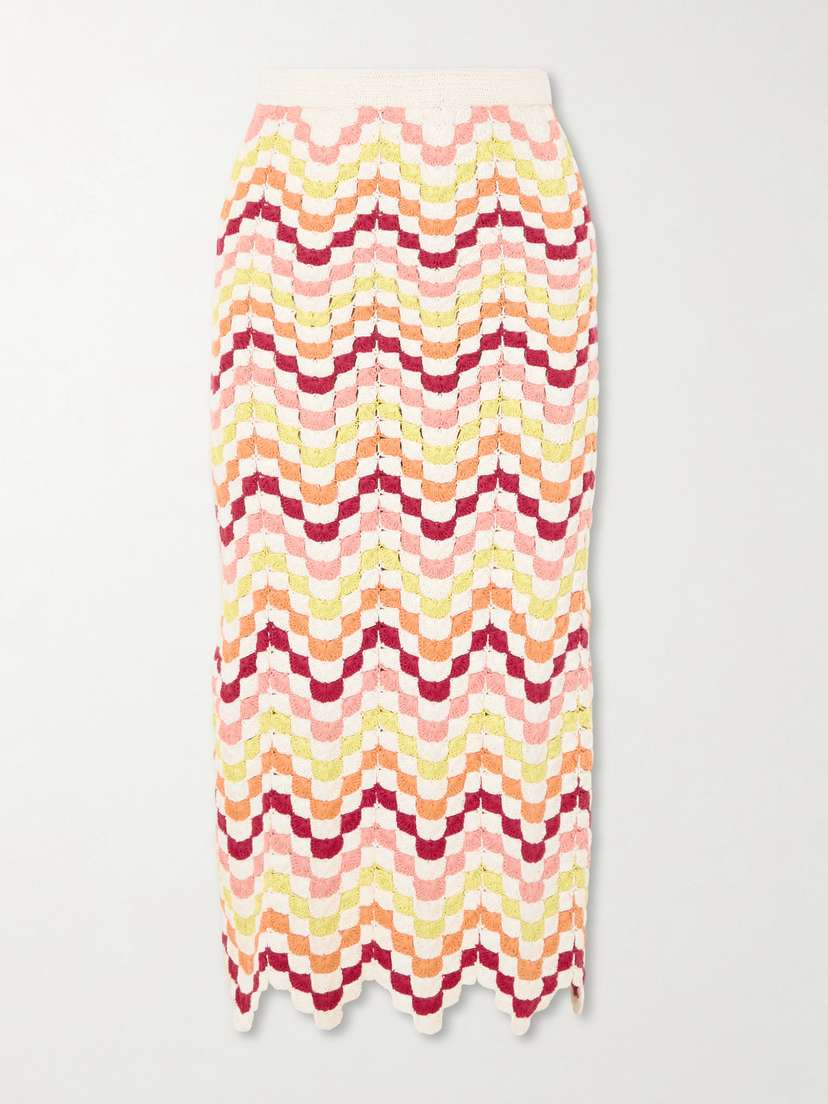 ESCVDO Safi Crocheted Cotton Midi Skirt