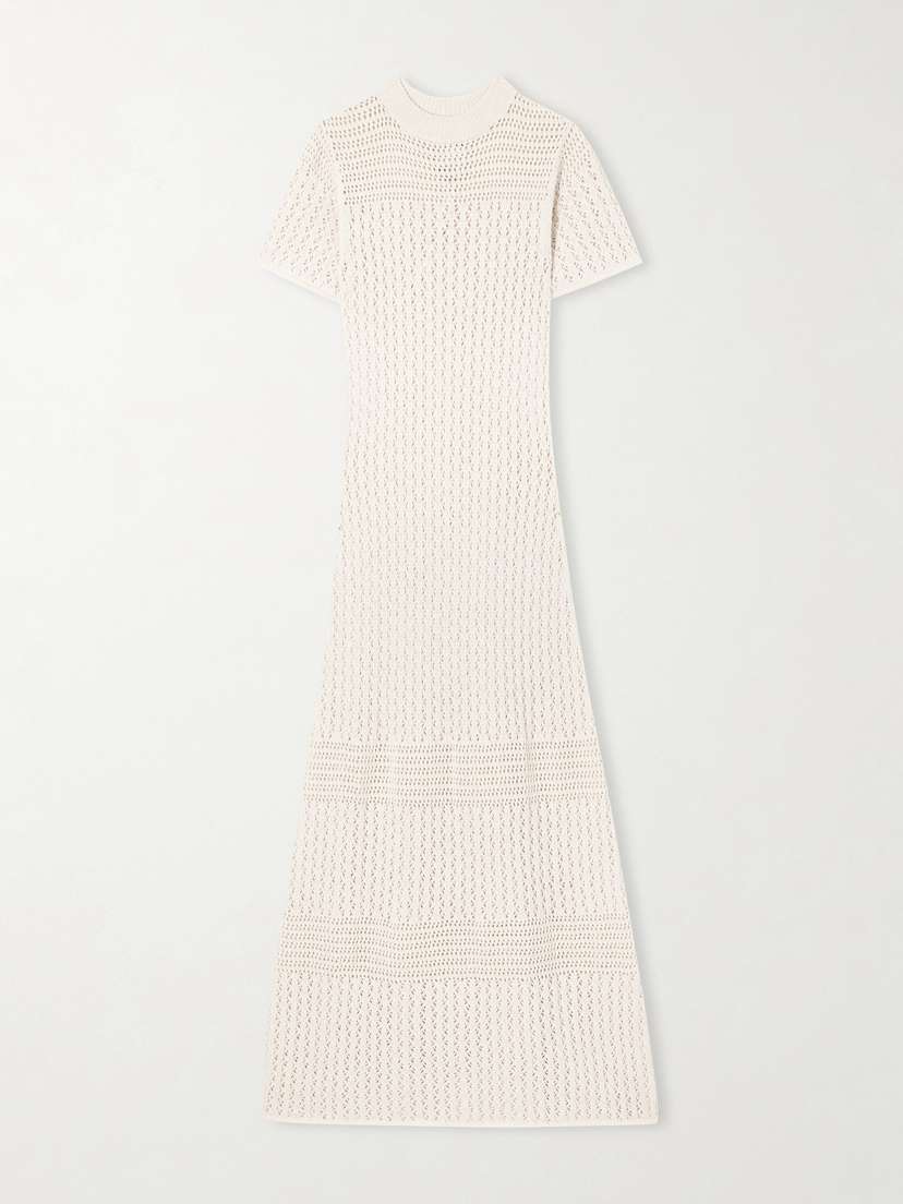 ESCVDO Pallay Open-knit Cotton Maxi Dress