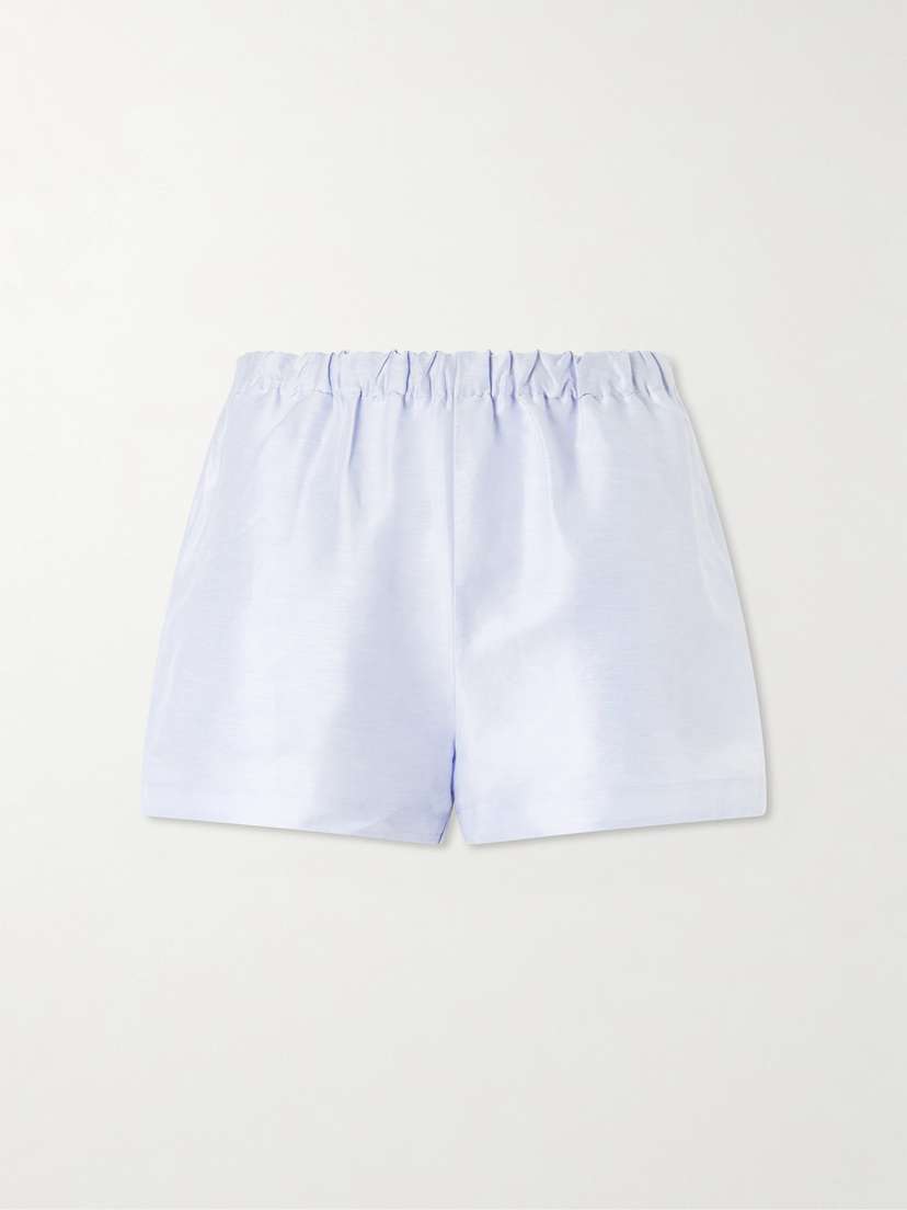 Cult Gaia Mori Linen And Silk-blend Satin Shorts