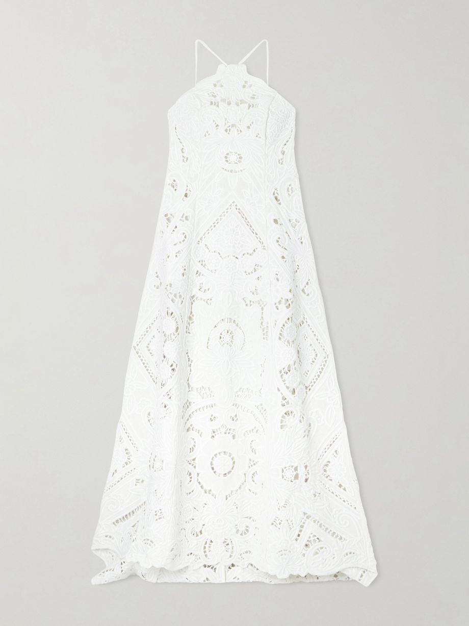 Emmy embroidered cut-out linen maxi dress