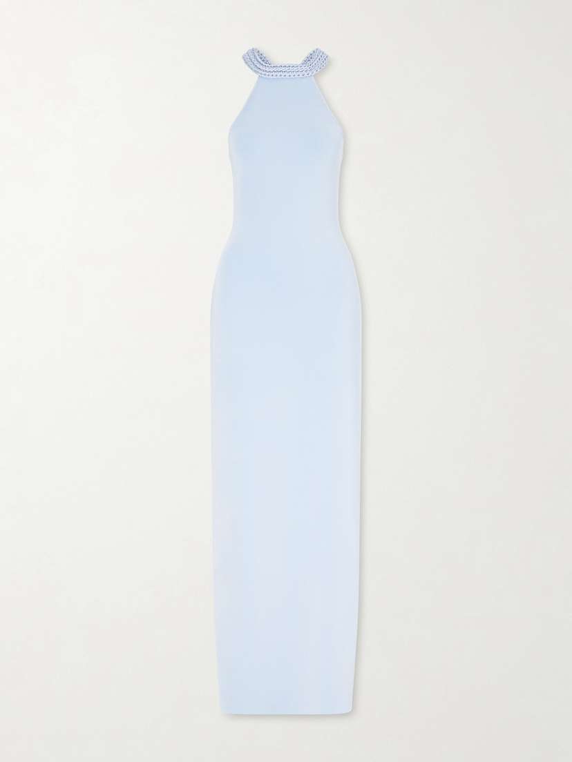 Cult Gaia Cassidy Knitted Halterneck Maxi Dress