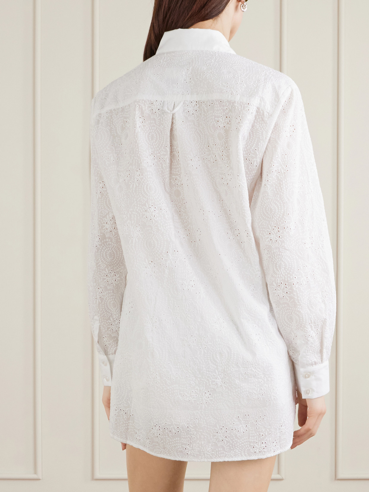 Arabelle Pleated Broderie Anglaise Cotton Shirt