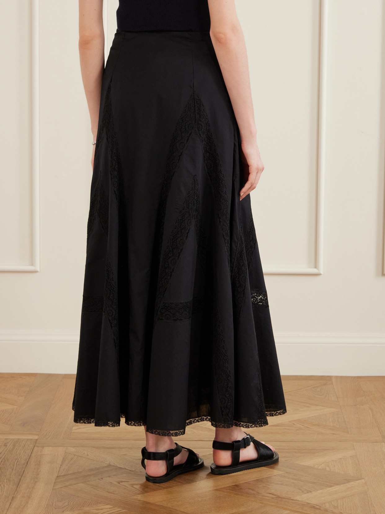 Vieste Lace-Trimmed Cotton-Muslin Maxi