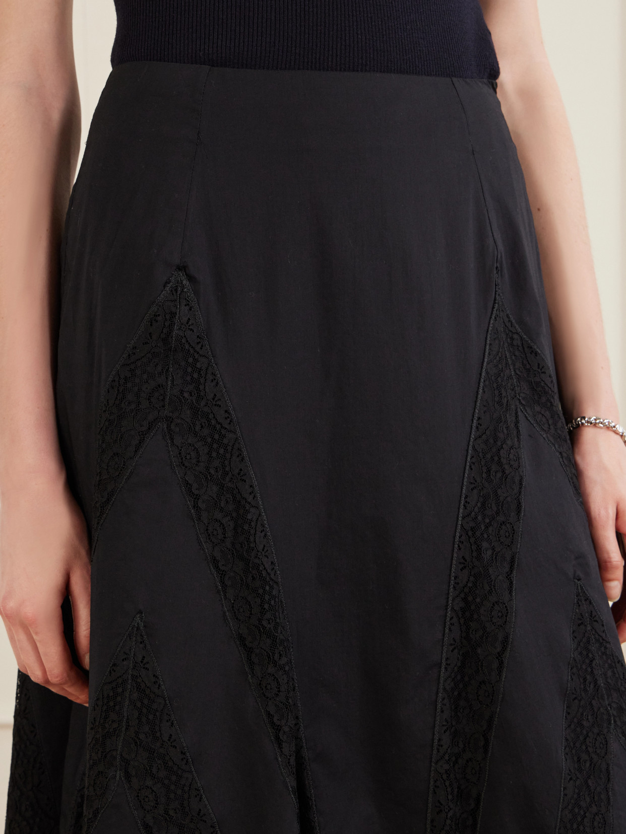 Vieste Lace-Trimmed Cotton-Muslin Maxi