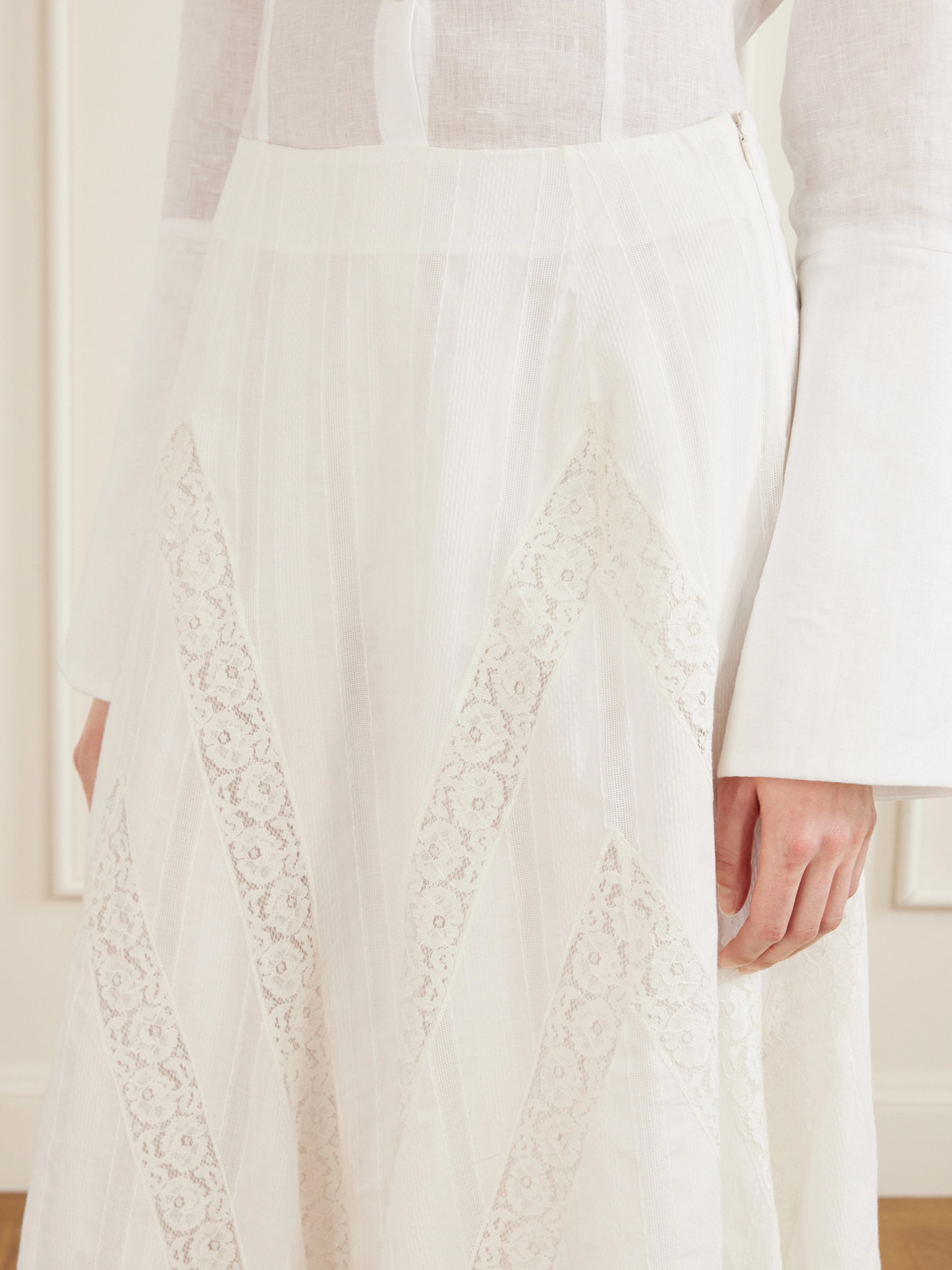 Vieste Lace-Trimmed Cotton-Muslin Maxi