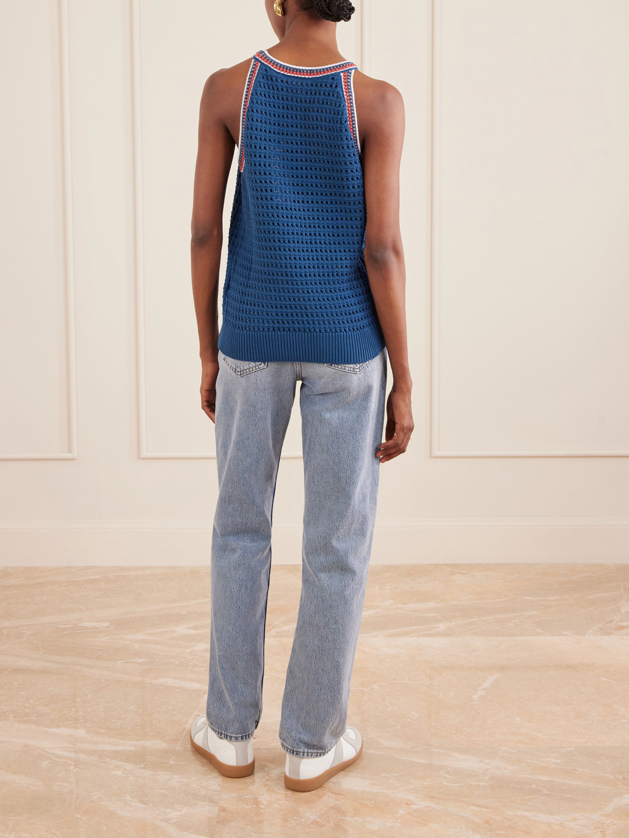 Aberg Crochet-Knit Cotton Tank