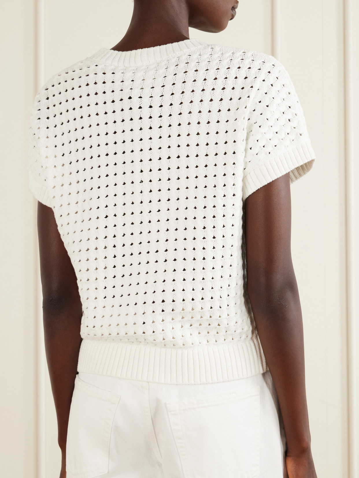 Denny Open-Knit Cotton-Blend T-Shirt