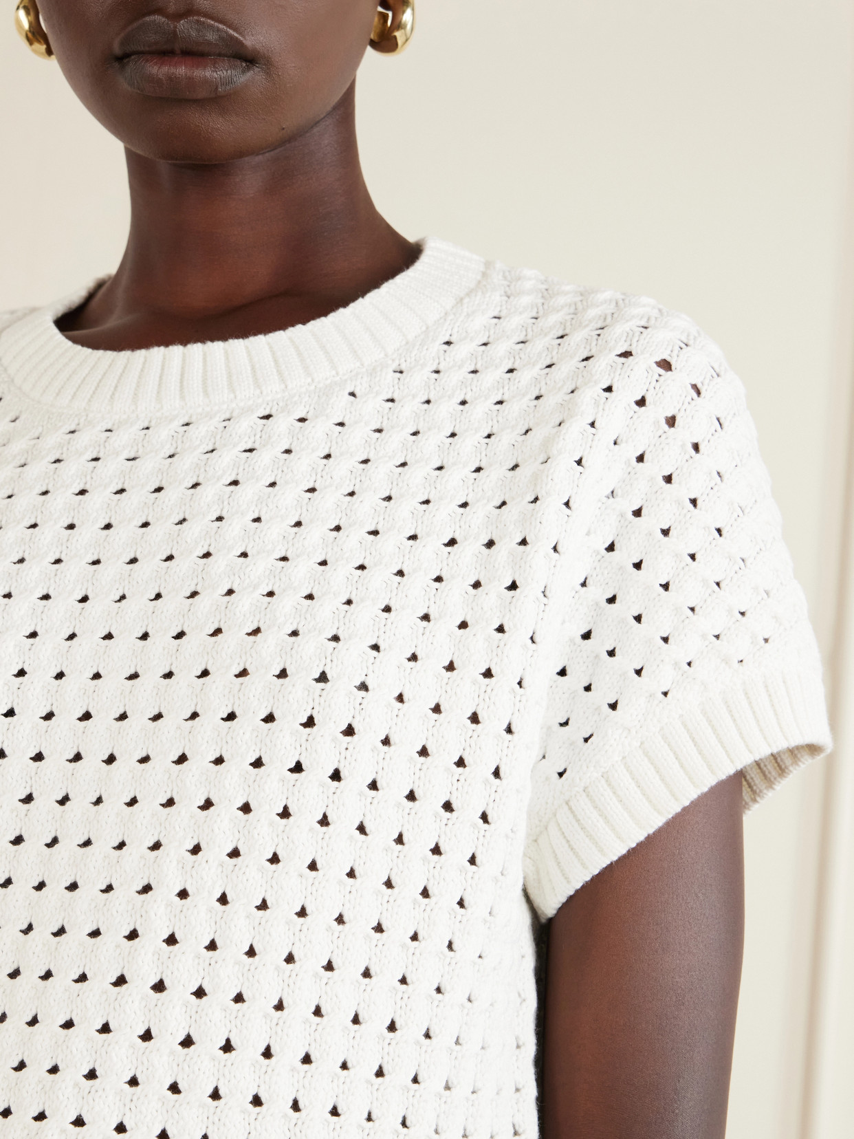 Denny Open-Knit Cotton-Blend T-Shirt