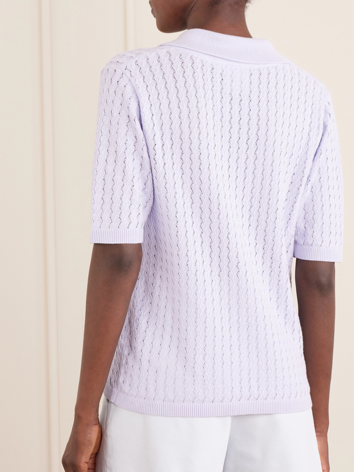 Madeleine Pointelle-Knit Cotton T-Shirt
